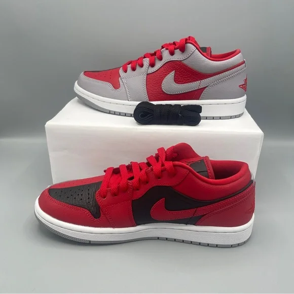 New Nike Air Jordan 1 Low SE Gym Red/Black/White/Cement Grey #Women's - Picture 3 of 16